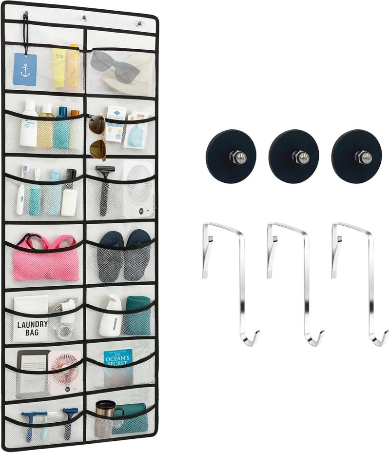 ANNISITE Magnetic Cruise Organizer, 14 Large Durable Pockets Over The Door Organizer For Cruise Ships, Magnetic & Hanging Cruise Organizer, Cruise Essentials 2026 （ 67" x 21.6"） - Image 1
